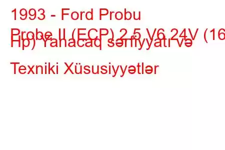 1993 - Ford Probu
Probe II (ECP) 2.5 V6 24V (165 Hp) Yanacaq sərfiyyatı və Texniki Xüsusiyyətlər