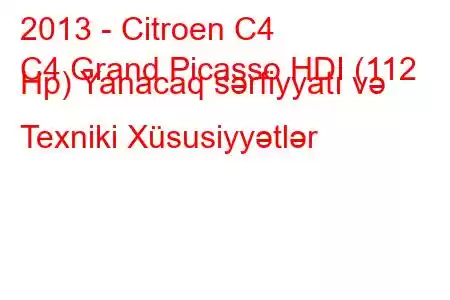 2013 - Citroen C4
C4 Grand Picasso HDI (112 Hp) Yanacaq sərfiyyatı və Texniki Xüsusiyyətlər