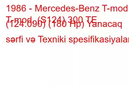 1986 - Mercedes-Benz T-mod.
T-mod. (S124) 300 TE (124.090) (180 Hp) Yanacaq sərfi və Texniki spesifikasiyalar