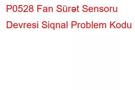 P0528 Fan Sürət Sensoru Devresi Siqnal Problem Kodu