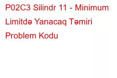 P02C3 Silindr 11 - Minimum Limitdə Yanacaq Təmiri Problem Kodu