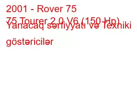 2001 - Rover 75
75 Tourer 2.0 V6 (150 Hp) Yanacaq sərfiyyatı və Texniki göstəricilər