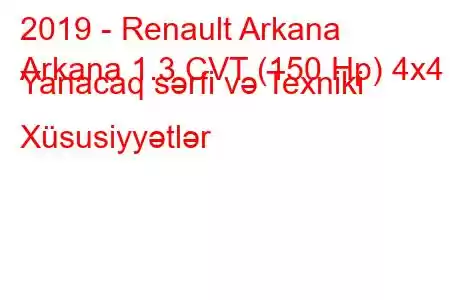 2019 - Renault Arkana
Arkana 1.3 CVT (150 Hp) 4x4 Yanacaq sərfi və Texniki Xüsusiyyətlər