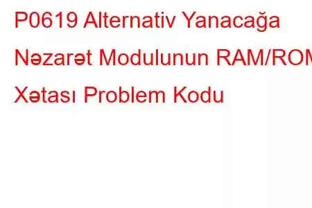 P0619 Alternativ Yanacağa Nəzarət Modulunun RAM/ROM Xətası Problem Kodu