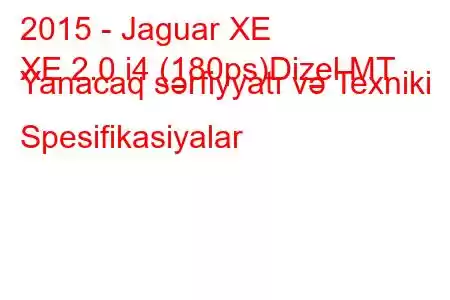 2015 - Jaguar XE
XE 2.0 i4 (180ps)Dizel MT Yanacaq sərfiyyatı və Texniki Spesifikasiyalar