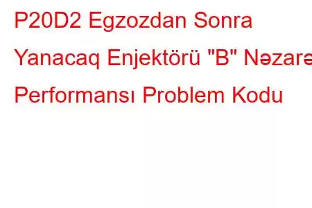 P20D2 Egzozdan Sonra Yanacaq Enjektörü 