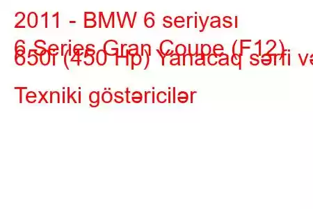 2011 - BMW 6 seriyası
6 Series Gran Coupe (F12) 650i (450 Hp) Yanacaq sərfi və Texniki göstəricilər