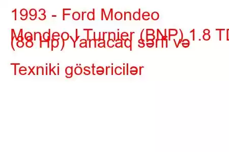 1993 - Ford Mondeo
Mondeo I Turnier (BNP) 1.8 TD (88 Hp) Yanacaq sərfi və Texniki göstəricilər