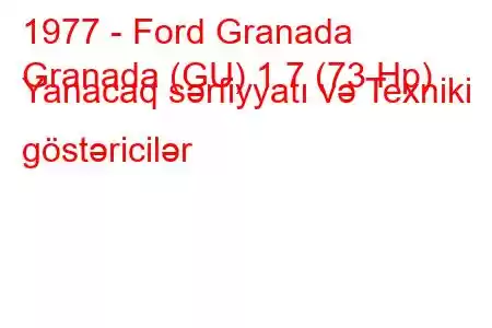 1977 - Ford Granada
Granada (GU) 1.7 (73 Hp) Yanacaq sərfiyyatı və Texniki göstəricilər