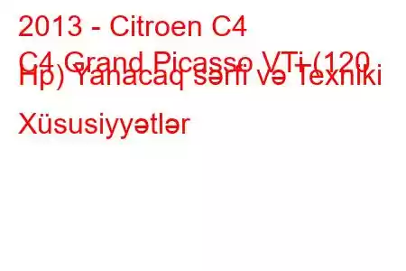 2013 - Citroen C4
C4 Grand Picasso VTi (120 Hp) Yanacaq sərfi və Texniki Xüsusiyyətlər