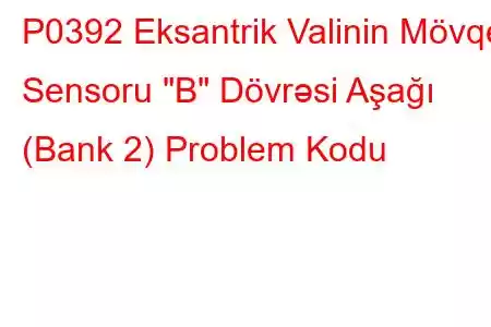 P0392 Eksantrik Valinin Mövqe Sensoru 