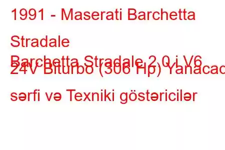 1991 - Maserati Barchetta Stradale
Barchetta Stradale 2.0 i V6 24V Biturbo (306 Hp) Yanacaq sərfi və Texniki göstəricilər