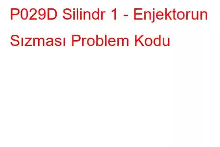 P029D Silindr 1 - Enjektorun Sızması Problem Kodu