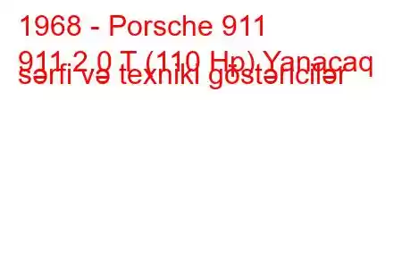 1968 - Porsche 911
911 2.0 T (110 Hp) Yanacaq sərfi və texniki göstəricilər