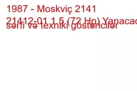 1987 - Moskviç 2141
21412-01 1.5 (72 Hp) Yanacaq sərfi və texniki göstəricilər