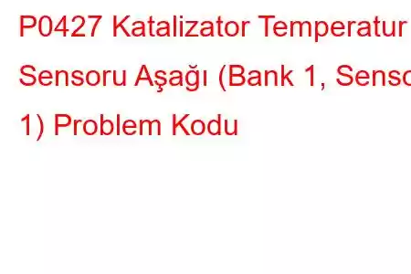 P0427 Katalizator Temperatur Sensoru Aşağı (Bank 1, Sensor 1) Problem Kodu