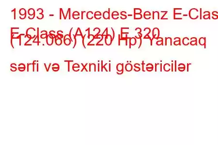 1993 - Mercedes-Benz E-Class
E-Class (A124) E 320 (124.066) (220 Hp) Yanacaq sərfi və Texniki göstəricilər