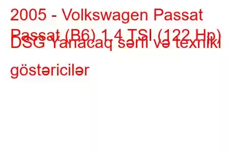 2005 - Volkswagen Passat
Passat (B6) 1.4 TSI (122 Hp) DSG Yanacaq sərfi və texniki göstəricilər