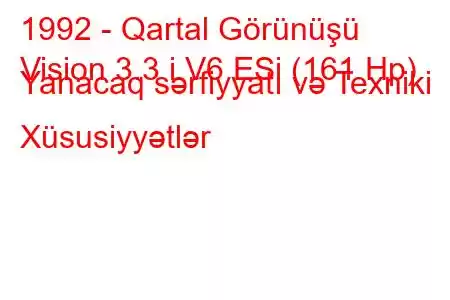 1992 - Qartal Görünüşü
Vision 3.3 i V6 ESi (161 Hp) Yanacaq sərfiyyatı və Texniki Xüsusiyyətlər