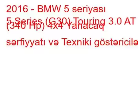 2016 - BMW 5 seriyası
5 Series (G30) Touring 3.0 AT (340 Hp) 4x4 Yanacaq sərfiyyatı və Texniki göstəricilər