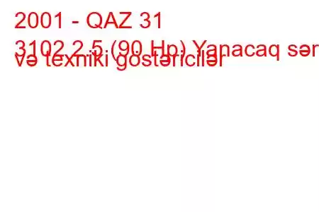 2001 - QAZ 31
3102 2.5 (90 Hp) Yanacaq sərfi və texniki göstəricilər