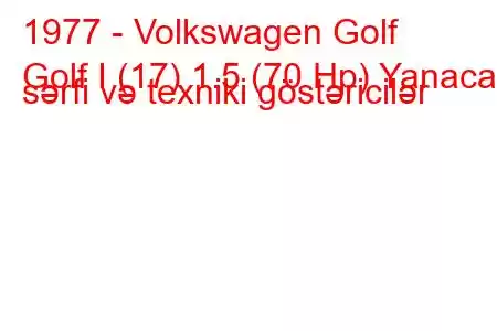 1977 - Volkswagen Golf
Golf I (17) 1.5 (70 Hp) Yanacaq sərfi və texniki göstəricilər