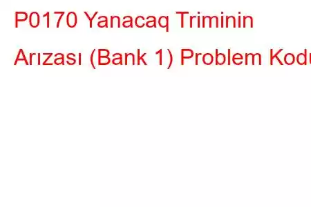 P0170 Yanacaq Triminin Arızası (Bank 1) Problem Kodu