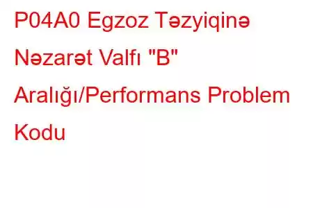 P04A0 Egzoz Təzyiqinə Nəzarət Valfı 