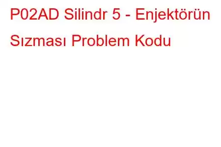 P02AD Silindr 5 - Enjektörün Sızması Problem Kodu