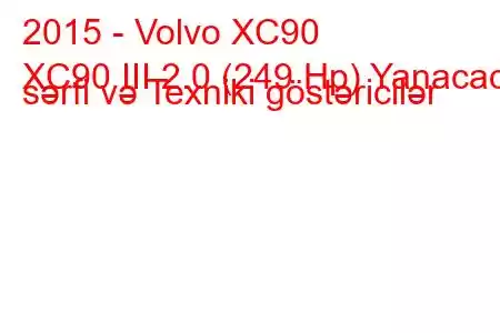 2015 - Volvo XC90
XC90 III 2.0 (249 Hp) Yanacaq sərfi və Texniki göstəricilər