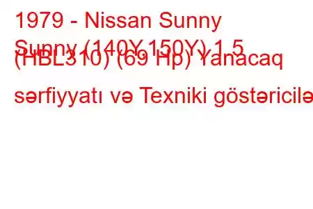 1979 - Nissan Sunny
Sunny (140Y,150Y) 1.5 (HBL310) (69 Hp) Yanacaq sərfiyyatı və Texniki göstəricilər