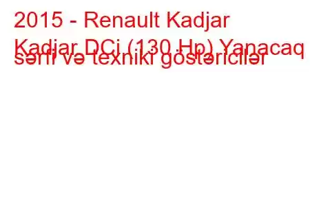 2015 - Renault Kadjar
Kadjar DCi (130 Hp) Yanacaq sərfi və texniki göstəricilər