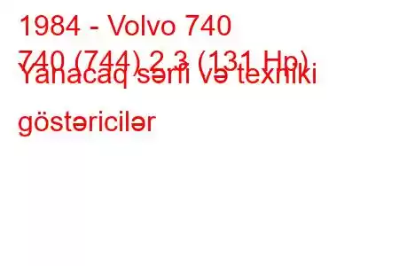 1984 - Volvo 740
740 (744) 2.3 (131 Hp) Yanacaq sərfi və texniki göstəricilər