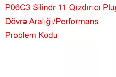 P06C3 Silindr 11 Qızdırıcı Plug Dövrə Aralığı/Performans Problem Kodu