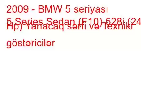 2009 - BMW 5 seriyası
5 Series Sedan (F10) 528i (245 Hp) Yanacaq sərfi və Texniki göstəricilər