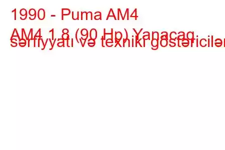 1990 - Puma AM4
AM4 1.8 (90 Hp) Yanacaq sərfiyyatı və texniki göstəricilər