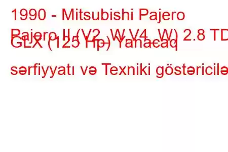 1990 - Mitsubishi Pajero
Pajero II (V2_W,V4_W) 2.8 TD GLX (125 Hp) Yanacaq sərfiyyatı və Texniki göstəricilər