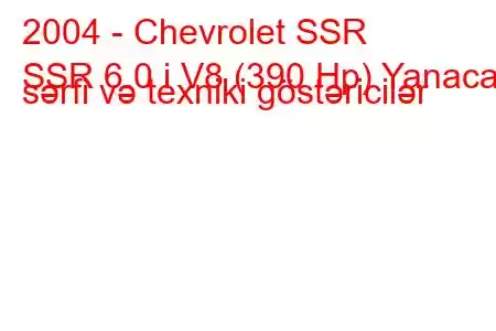 2004 - Chevrolet SSR
SSR 6.0 i V8 (390 Hp) Yanacaq sərfi və texniki göstəricilər