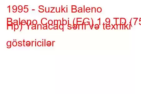 1995 - Suzuki Baleno
Baleno Combi (EG) 1.9 TD (75 Hp) Yanacaq sərfi və texniki göstəricilər