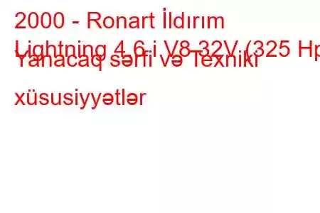 2000 - Ronart İldırım
Lightning 4.6 i V8 32V (325 Hp) Yanacaq sərfi və Texniki xüsusiyyətlər