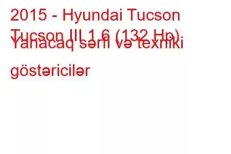 2015 - Hyundai Tucson
Tucson III 1.6 (132 Hp) Yanacaq sərfi və texniki göstəricilər