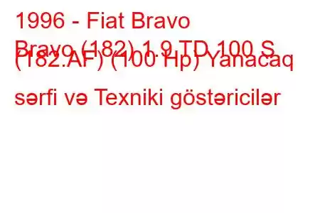 1996 - Fiat Bravo
Bravo (182) 1.9 TD 100 S (182.AF) (100 Hp) Yanacaq sərfi və Texniki göstəricilər