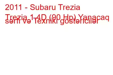 2011 - Subaru Trezia
Trezia 1.4D (90 Hp) Yanacaq sərfi və Texniki göstəricilər