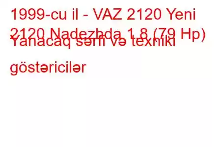 1999-cu il - VAZ 2120 Yeni
2120 Nadezhda 1.8 (79 Hp) Yanacaq sərfi və texniki göstəricilər