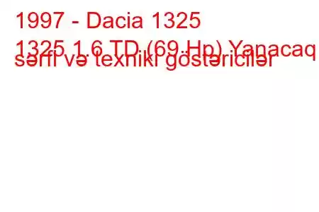 1997 - Dacia 1325
1325 1.6 TD (69 Hp) Yanacaq sərfi və texniki göstəricilər