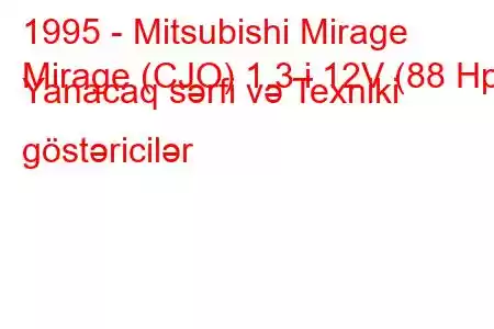 1995 - Mitsubishi Mirage
Mirage (CJO) 1.3 i 12V (88 Hp) Yanacaq sərfi və Texniki göstəricilər