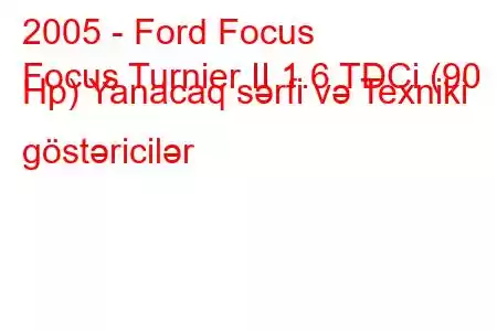 2005 - Ford Focus
Focus Turnier II 1.6 TDCi (90 Hp) Yanacaq sərfi və Texniki göstəricilər