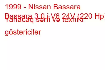 1999 - Nissan Bassara
Bassara 3.0 i V6 24V (220 Hp) Yanacaq sərfi və texniki göstəricilər