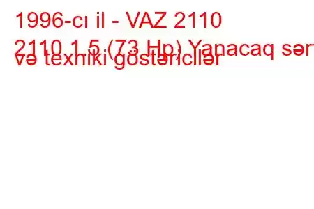 1996-cı il - VAZ 2110
2110 1.5 (73 Hp) Yanacaq sərfi və texniki göstəricilər